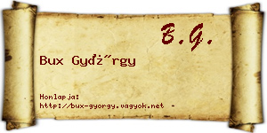 Bux György névjegykártya